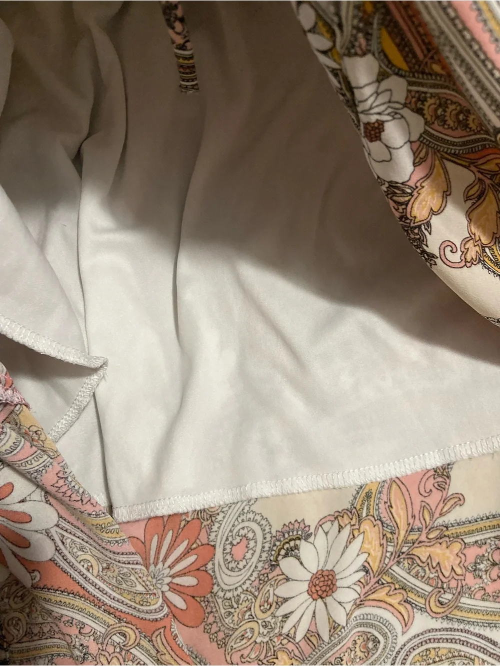 Bohemian Paisley A-Line Maxi Skirt - Pink & Cream